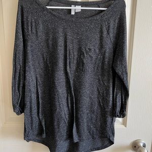Divided Dark Gray Quart Sleeve Blouse